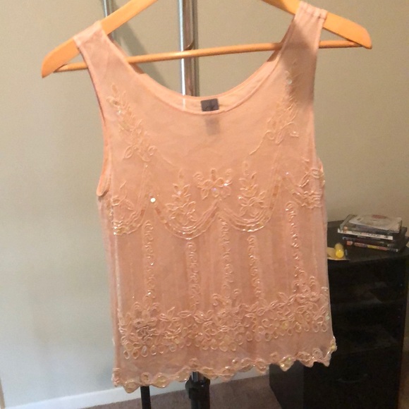 Saks Fifth Avenue Tops - Calvin Klein from Saks size 4 blush beaded tank